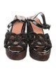 Robert Clergerie Patent Leather Beaded Accents Espadrilles