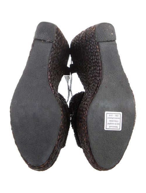 Robert Clergerie Patent Leather Beaded Accents Espadrilles