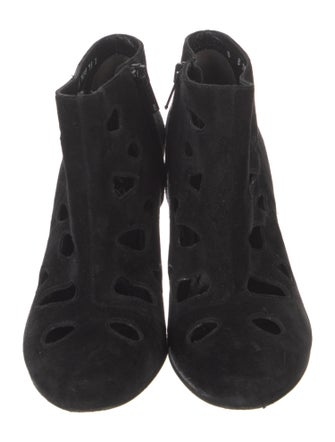 Robert Clergerie Suede Leather Trim Embellishment Lace-Up Boots