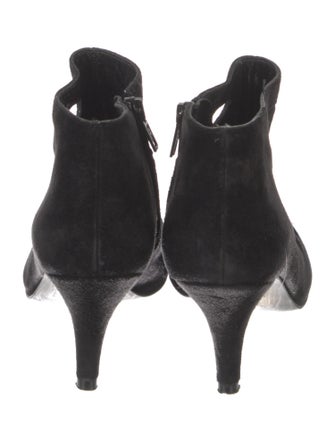 Robert Clergerie Suede Leather Trim Embellishment Lace-Up Boots