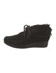 Robert Clergerie Suede Fringe Trim Accent Lace-Up Boots
