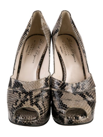 Robert Clergerie Snakeskin Animal Print Pumps