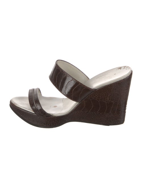 Robert Clergerie Embossed Leather Slides