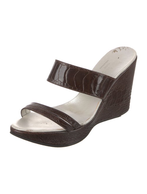 Robert Clergerie Embossed Leather Slides