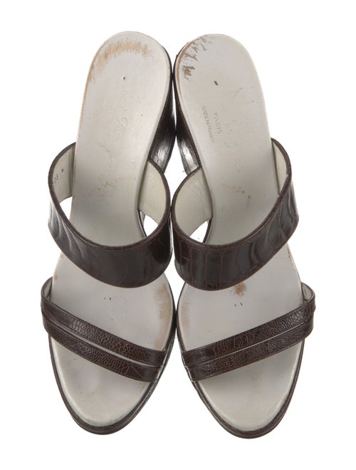 Robert Clergerie Embossed Leather Slides