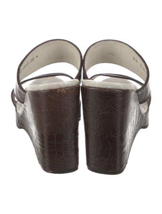 Robert Clergerie Embossed Leather Slides