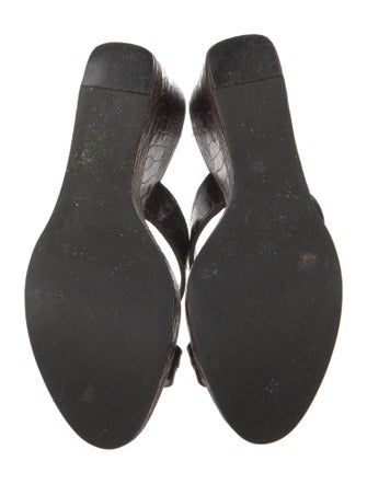 Robert Clergerie Embossed Leather Slides