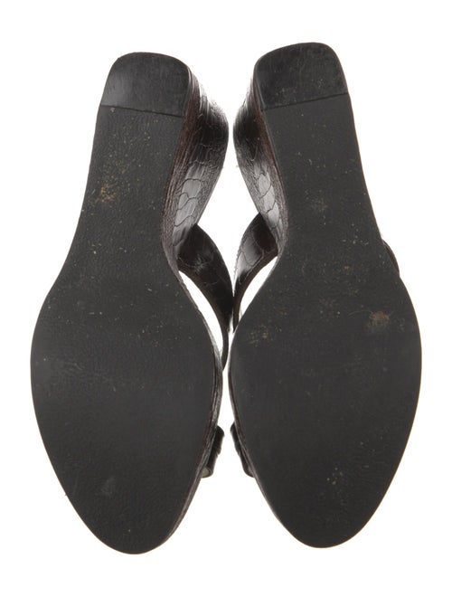 Robert Clergerie Embossed Leather Slides