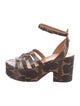Robert Clergerie Leather Animal Print Espadrilles