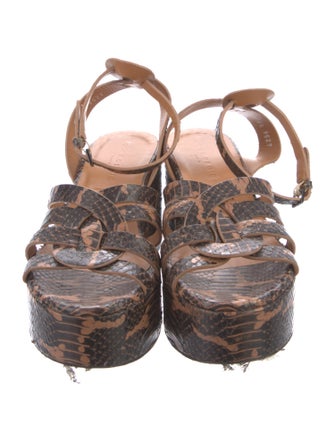 Robert Clergerie Leather Animal Print Espadrilles
