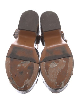 Robert Clergerie Leather Animal Print Espadrilles