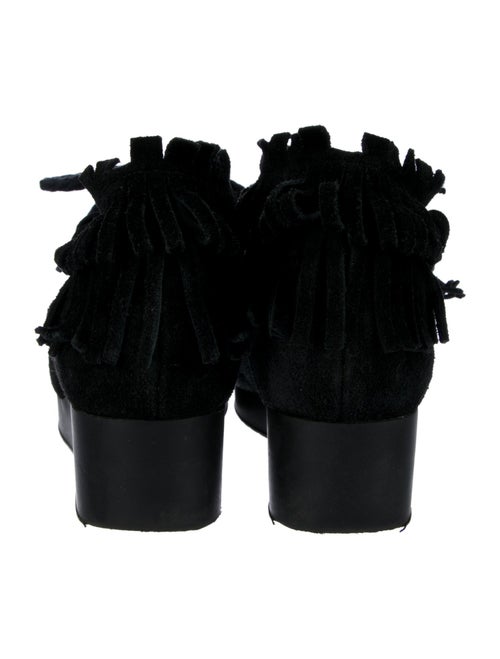 Robert Clergerie Suede Fringe Trim Accent Lace-Up Boots