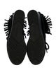 Robert Clergerie Suede Fringe Trim Accent Lace-Up Boots
