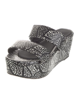 Robert Clergerie Leather Printed Slides