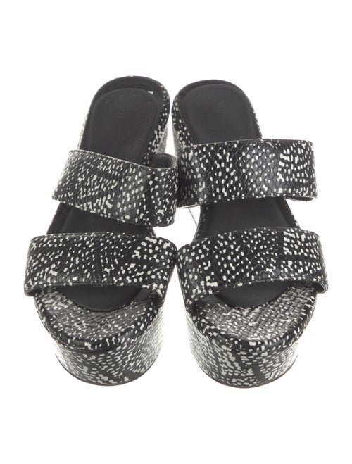 Robert Clergerie Leather Printed Slides