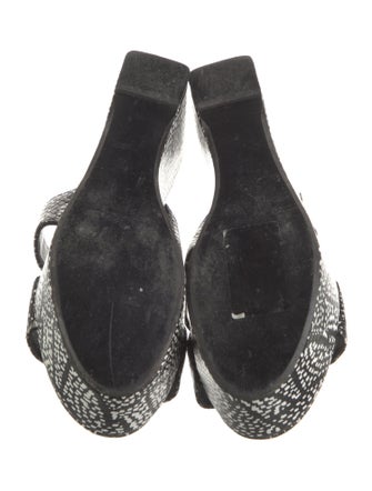 Robert Clergerie Leather Printed Slides