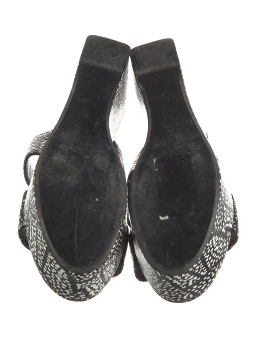 Robert Clergerie Leather Printed Slides