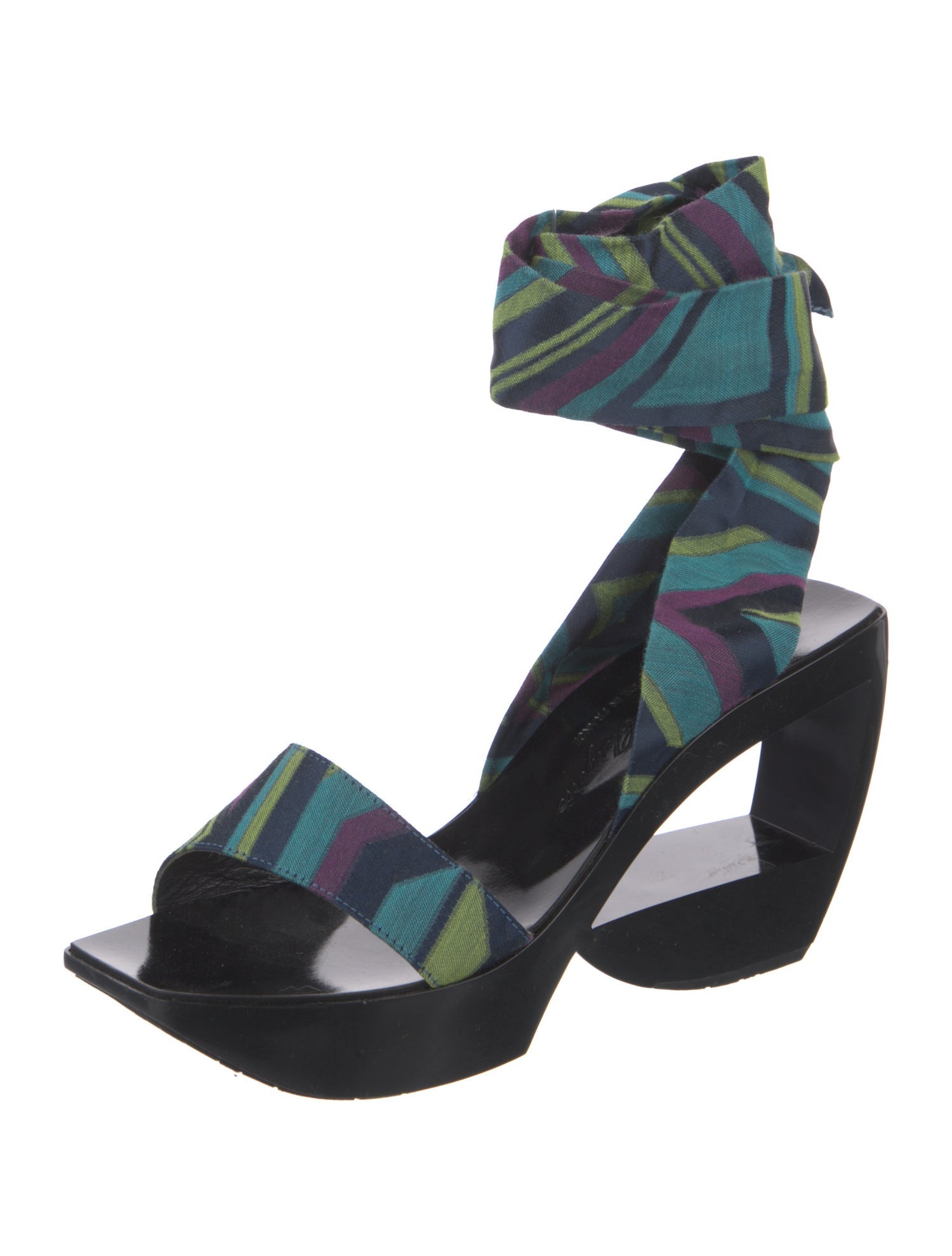 Robert Clergerie Printed Bow Accents Sandals