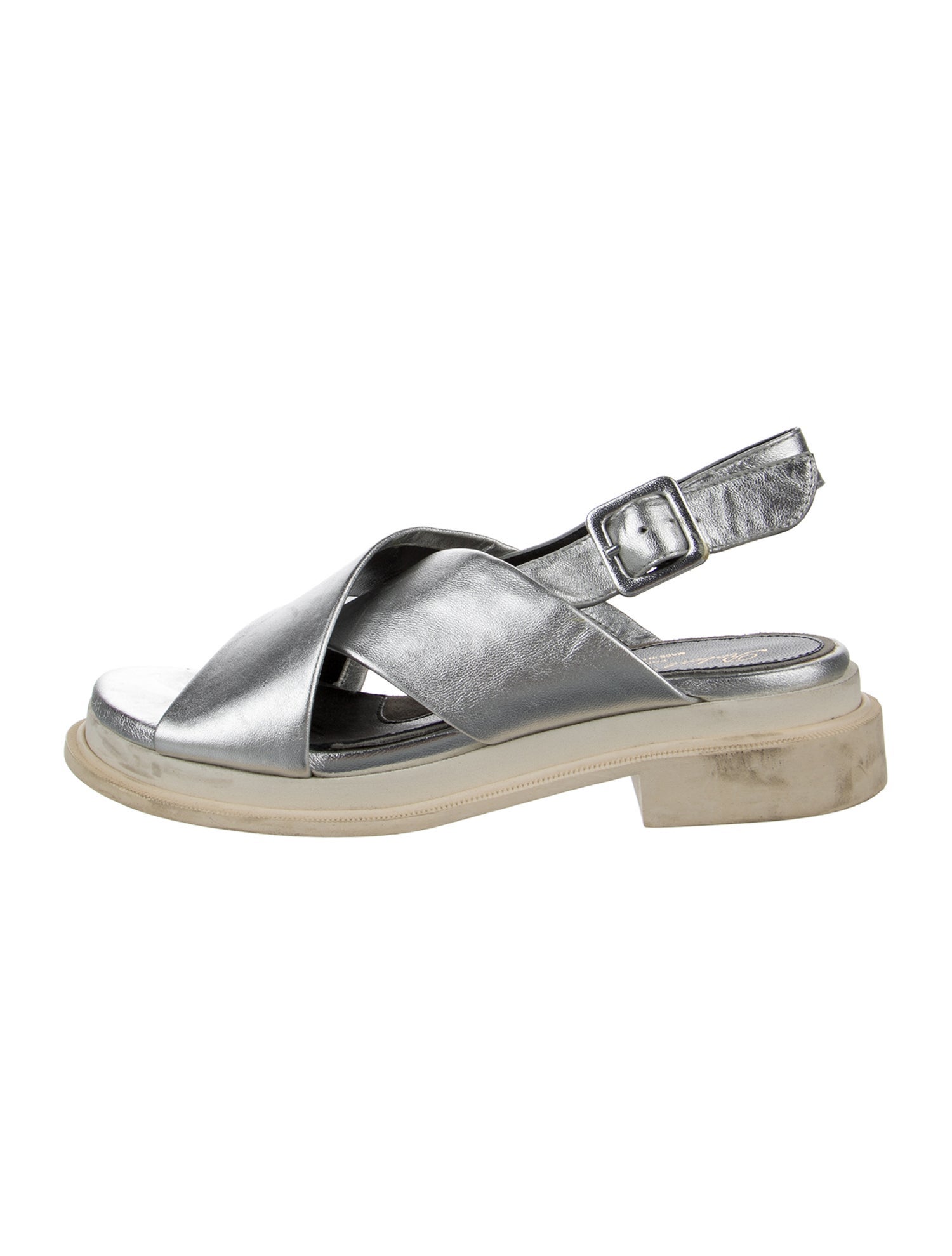 Robert Clergerie Leather Cutout Accent Slingback Sandals