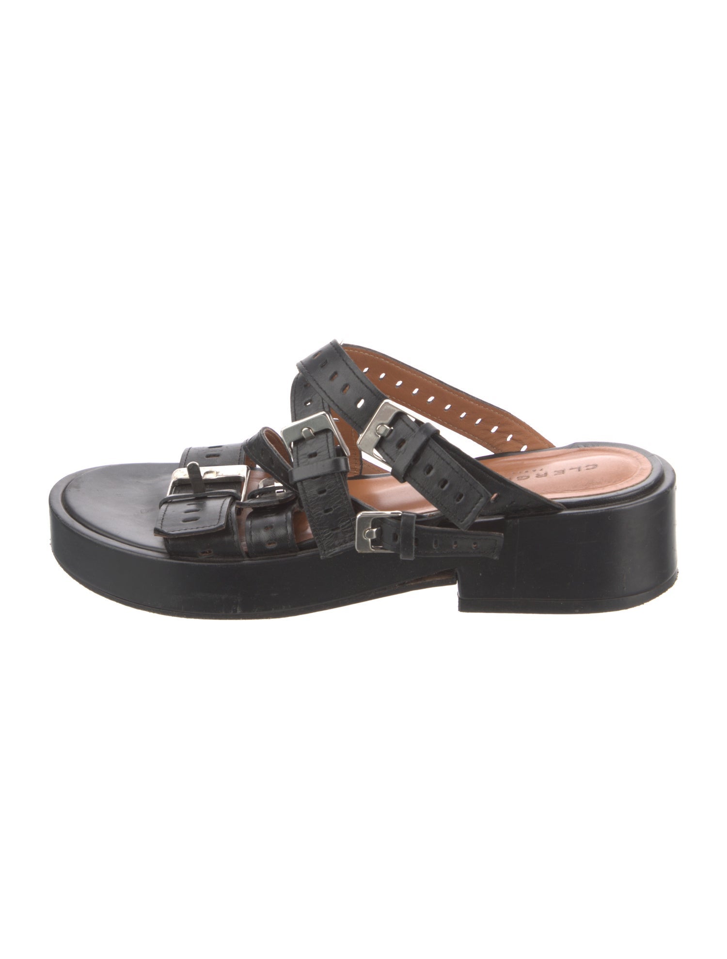 Robert Clergerie Leather Lasercut Accents Slides