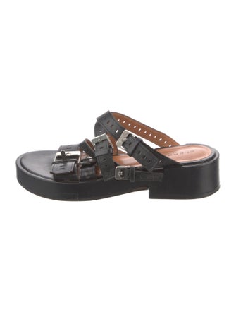 Robert Clergerie Leather Lasercut Accents Slides