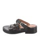 Robert Clergerie Leather Lasercut Accents Slides