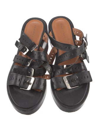 Robert Clergerie Leather Lasercut Accents Slides