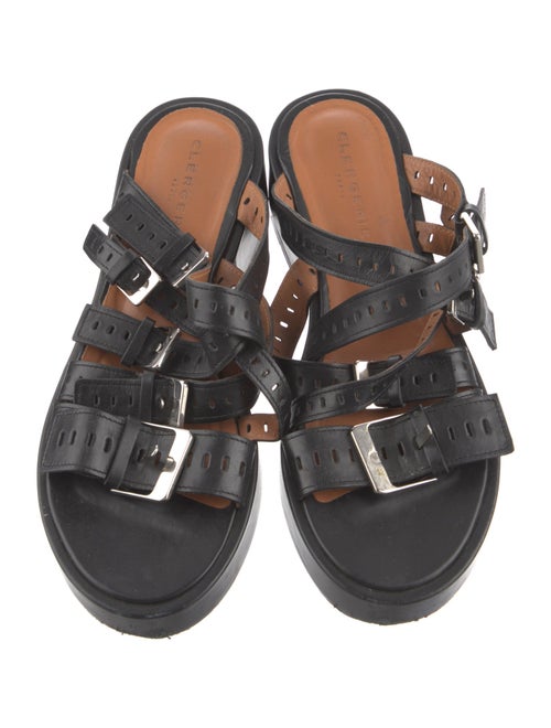 Robert Clergerie Leather Lasercut Accents Slides