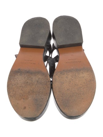 Robert Clergerie Leather Lasercut Accents Slides