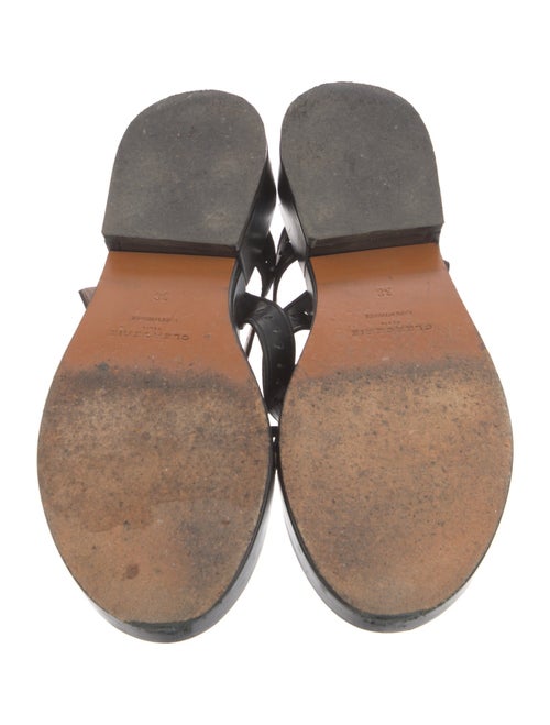 Robert Clergerie Leather Lasercut Accents Slides