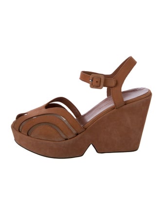 Robert Clergerie Suede Mesh Accents Sandals