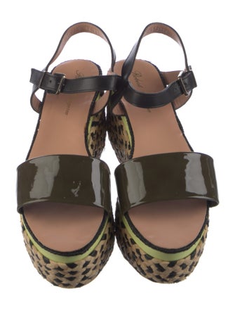 Robert Clergerie Straw Printed Espadrilles