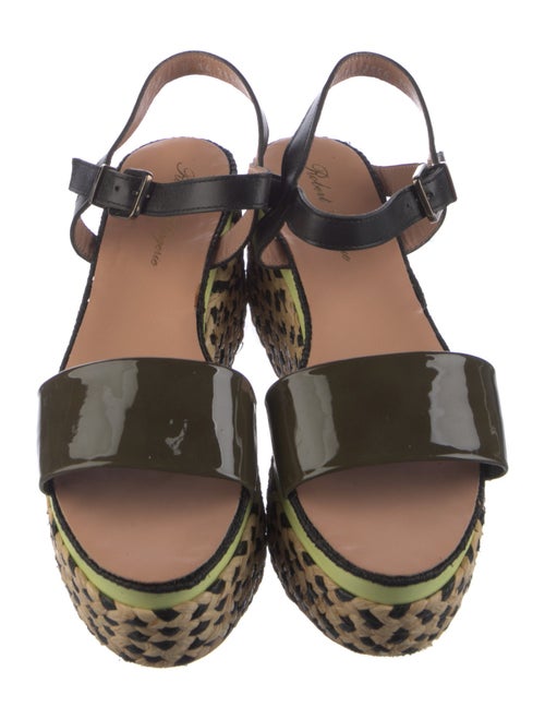Robert Clergerie Straw Printed Espadrilles