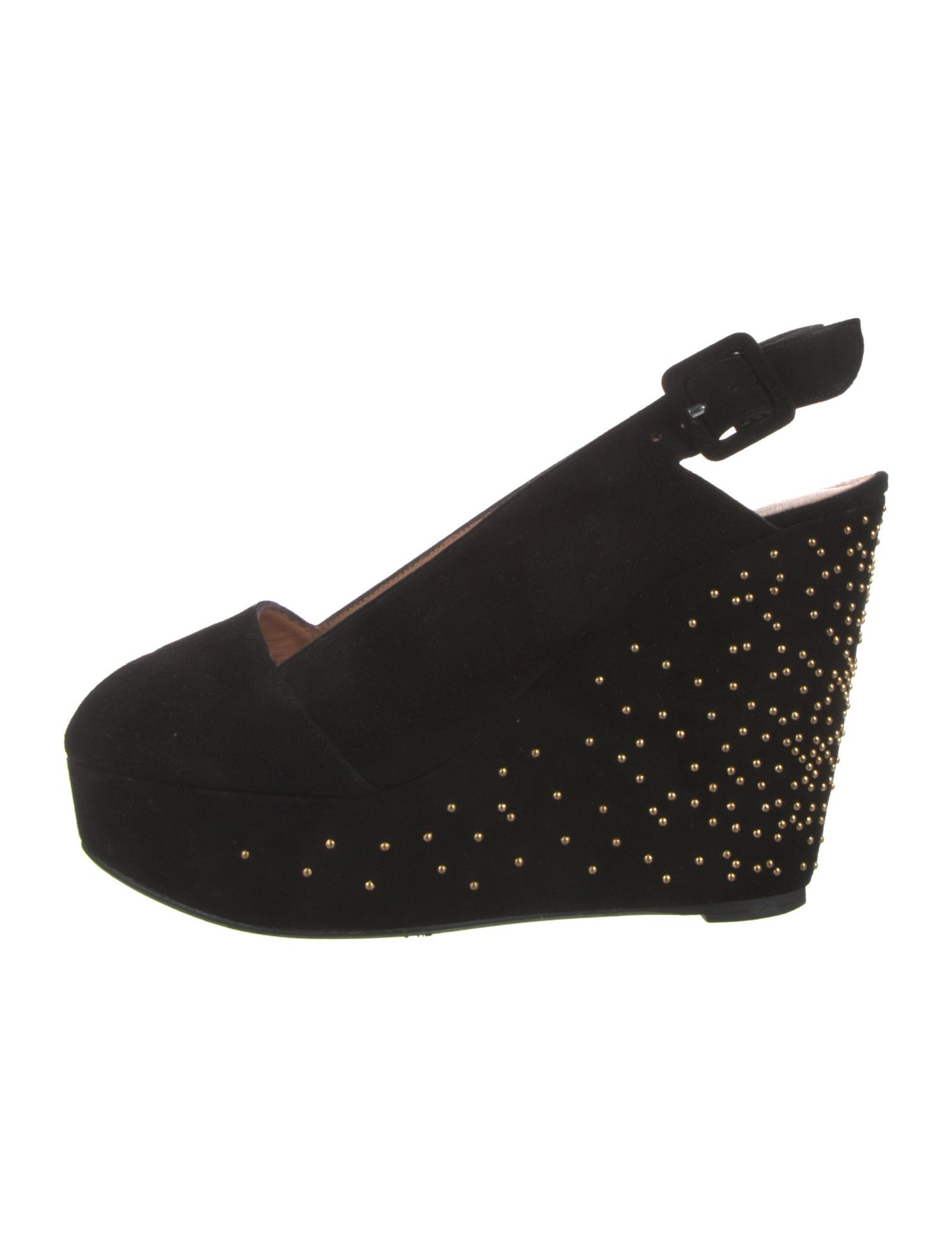 Robert Clergerie Suede Studded Accents Slingback Pumps