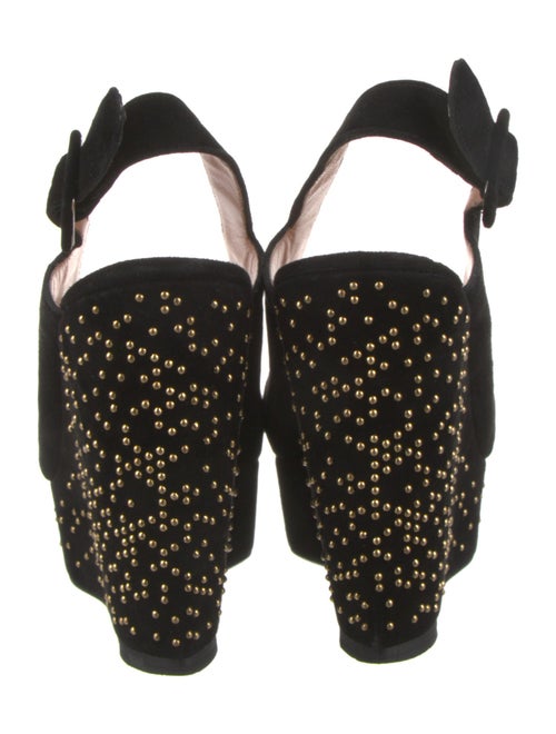 Robert Clergerie Suede Studded Accents Slingback Pumps