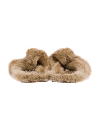 Robert Clergerie Faux Fur Slides