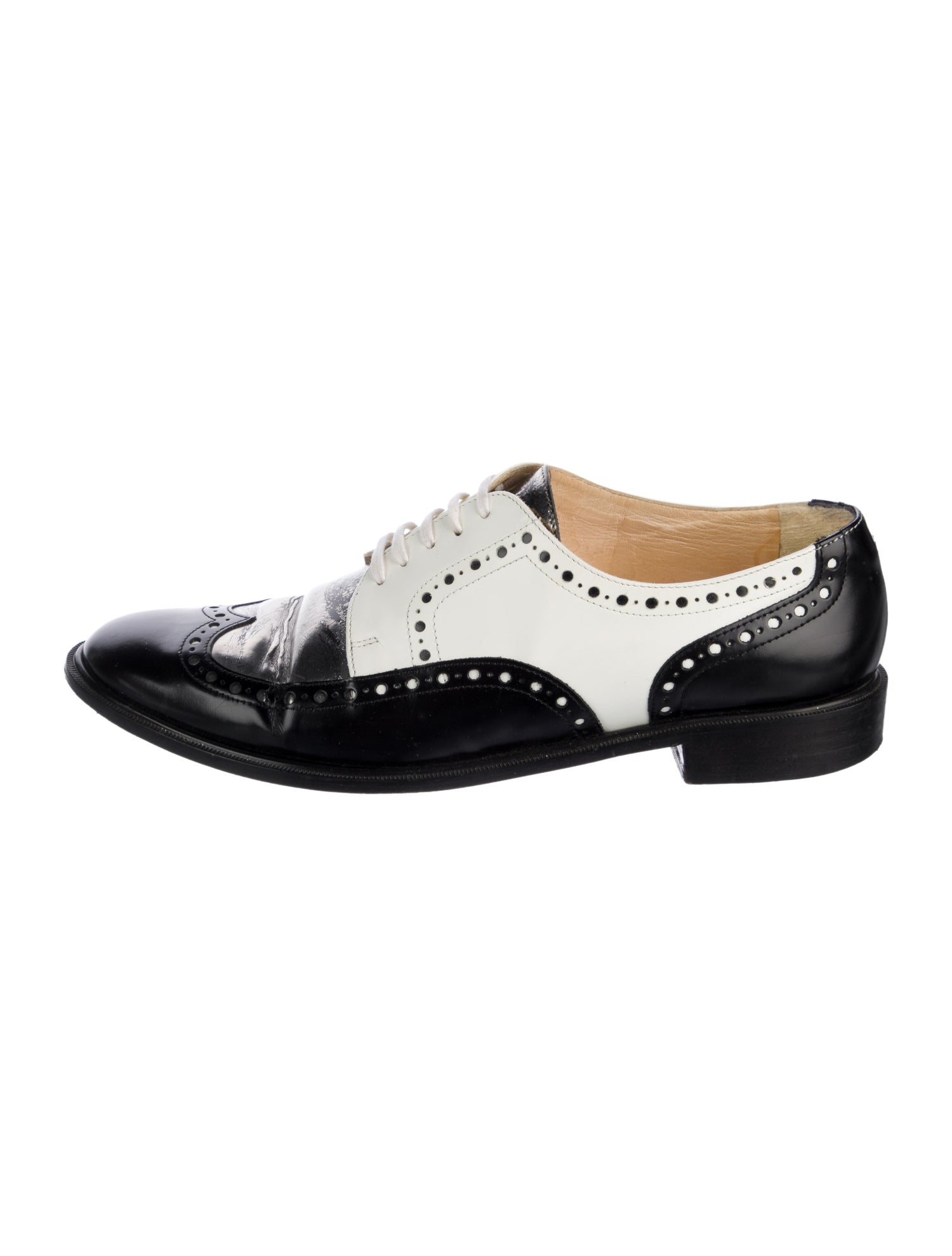 Robert Clergerie Leather Colorblock Pattern Oxfords