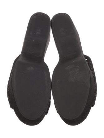 Robert Clergerie Suede Lasercut Accents Slides