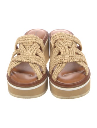 Robert Clergerie Raffia Slides