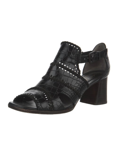 Robert Clergerie Embossed Leather Gladiator Sandals