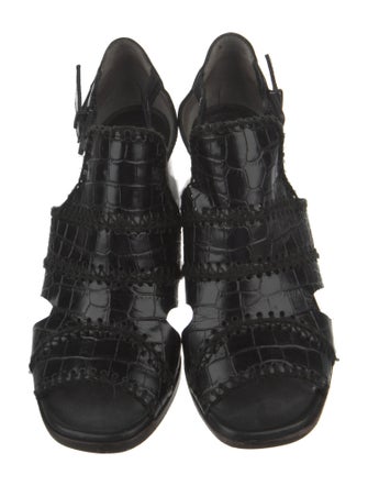 Robert Clergerie Embossed Leather Gladiator Sandals