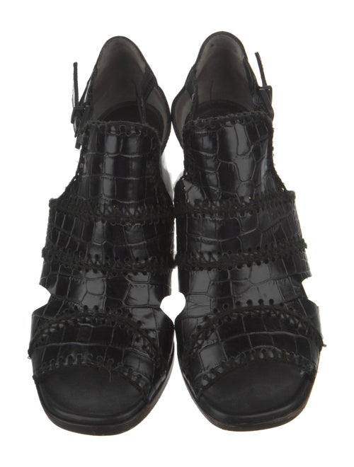 Robert Clergerie Embossed Leather Gladiator Sandals