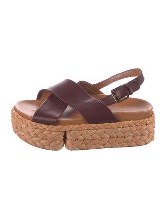 Robert Clergerie Raffia Slingback Sandals