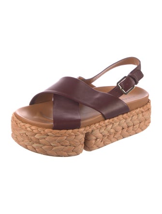 Robert Clergerie Raffia Slingback Sandals