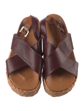 Robert Clergerie Raffia Slingback Sandals