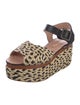 Robert Clergerie Leather Animal Print Espadrilles