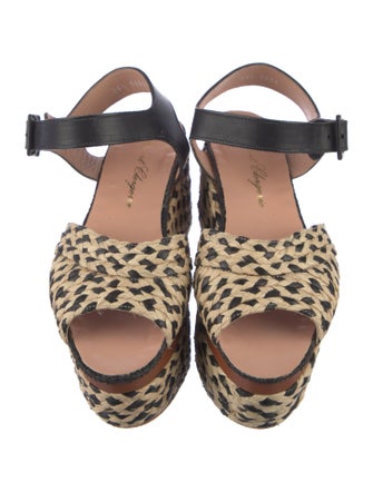 Robert Clergerie Leather Animal Print Espadrilles