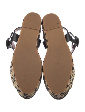 Robert Clergerie Leather Animal Print Espadrilles