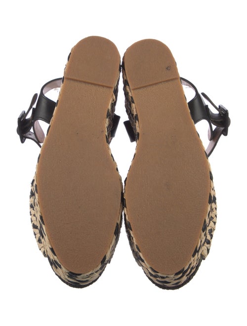 Robert Clergerie Leather Animal Print Espadrilles