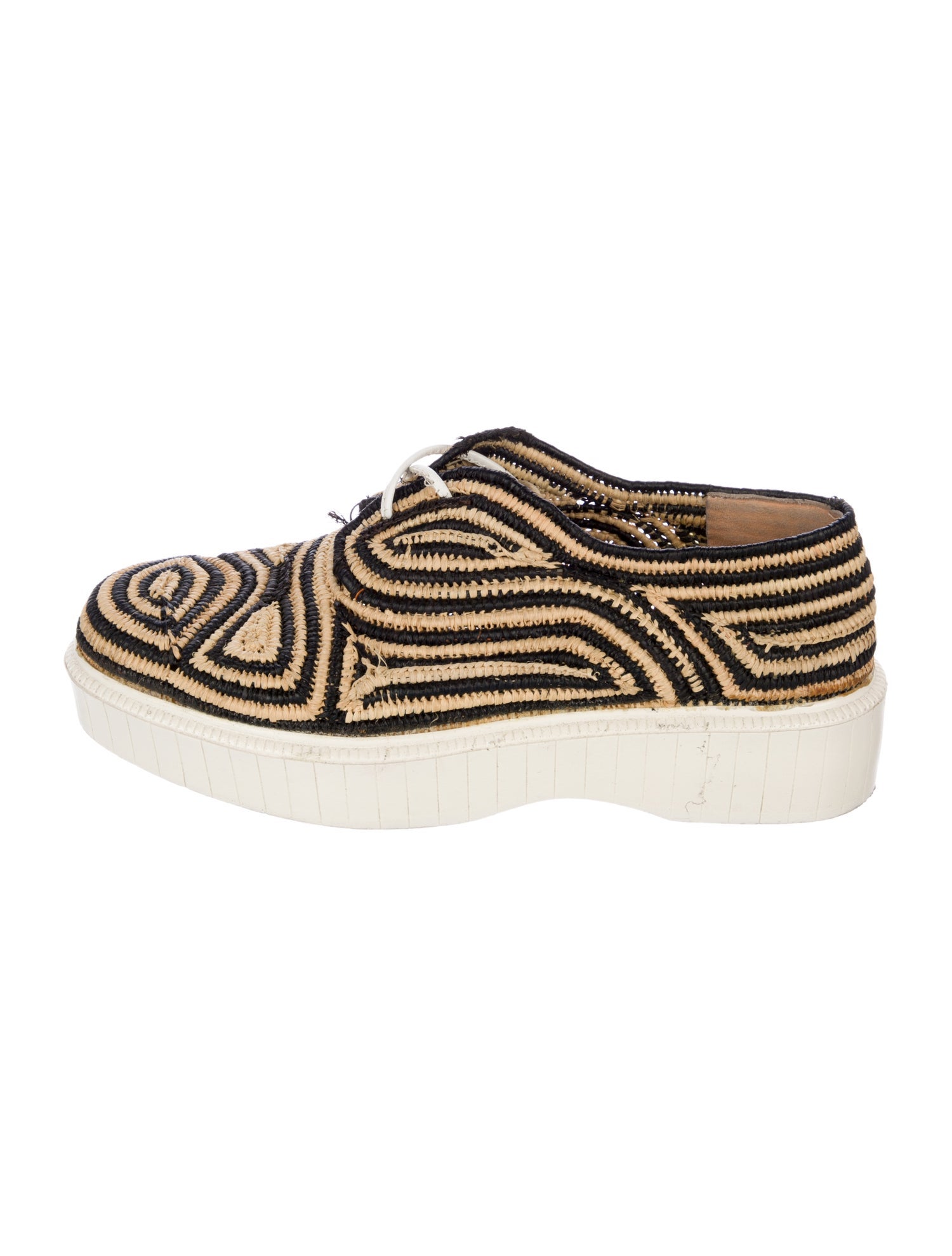 Robert Clergerie Straw Printed Sneakers